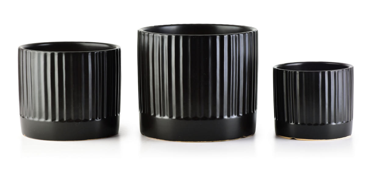 BLUMENTÖPFEN Neva Schwarz 18/18/16 cm Keramik - Schwarz, Keramik (18/16cm) - Mondex