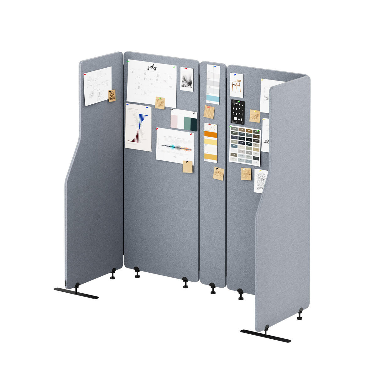 AKUSTIKSCHUTZWAND SADIE - Grau, Metall (260/145/2cm) - Jan Nowak