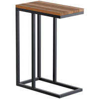 BEISTELLTISCH eckig 46/25/63 cm Holz Eiche - Eichefarben/Schwarz, Holz/Metall (25/46/63cm) - CLP