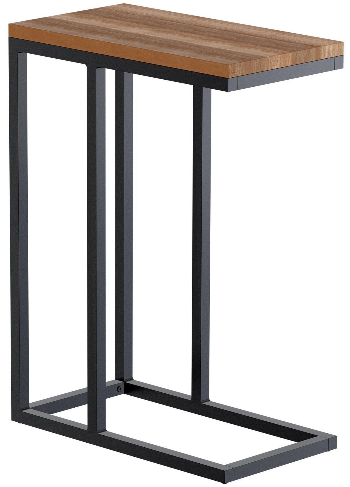 BEISTELLTISCH eckig 46/25/63 cm Holz Eiche - Eichefarben/Schwarz, Holz/Metall (25/46/63cm) - CLP