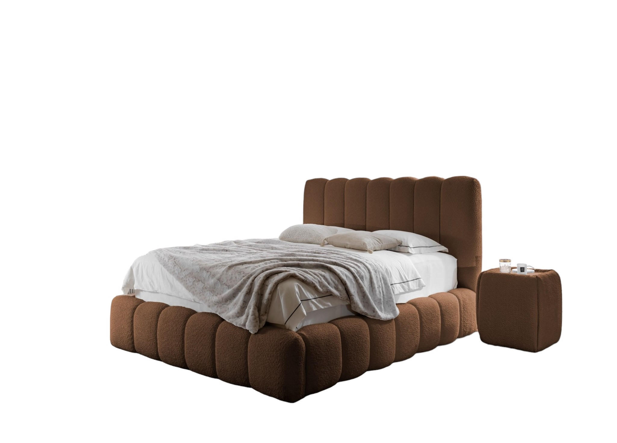 Fun Möbel Polsterbett Braun 120x200 cm