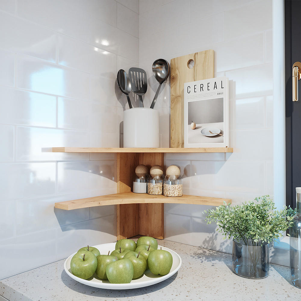 ECKREGAL Roman Goldkraft Eiche 43.5 x 37 cm - Anthrazit/Sonoma Eiche, Holzwerkstoff (43.5/37/43.5cm) - Vicco