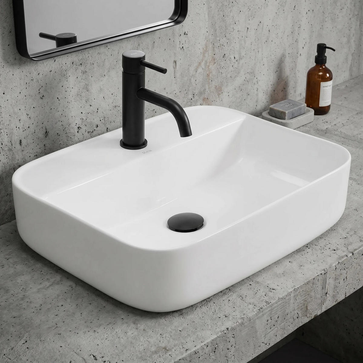 AUFSATZWASCHBECKEN Rea Martina White - Weiß, Keramik (41/13/51.5cm) - REA