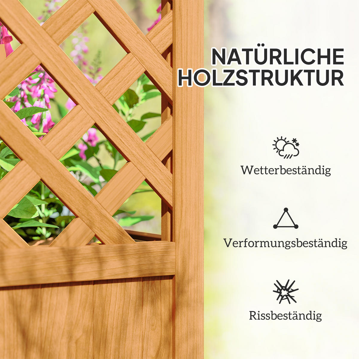 HOCHBEET DE-05380 Mit Rankgitter, Bogen, Vlies Hellbraun - Braun, Holz (83/145/36cm) - ComfortXL