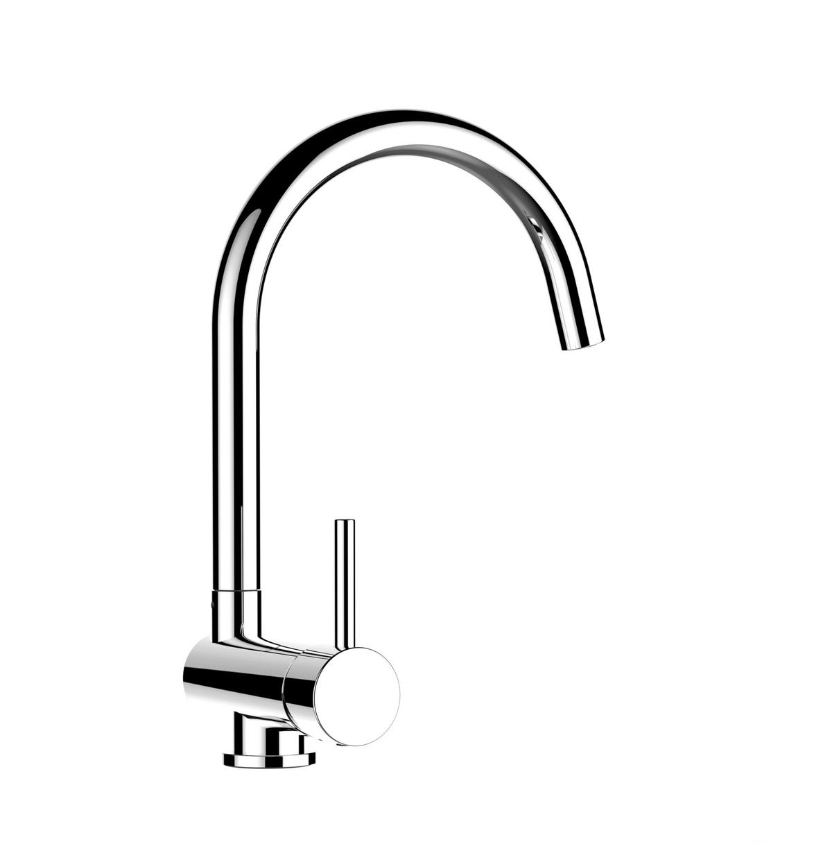 VORFENSTER-KÜCHENARMATUR, Umklappbar 6 CM, Verchromt, 360° schwenkbar, LINKER HEBEL - Chromfarben, Metall (18.1/31.3/18.1cm) - VIZIO