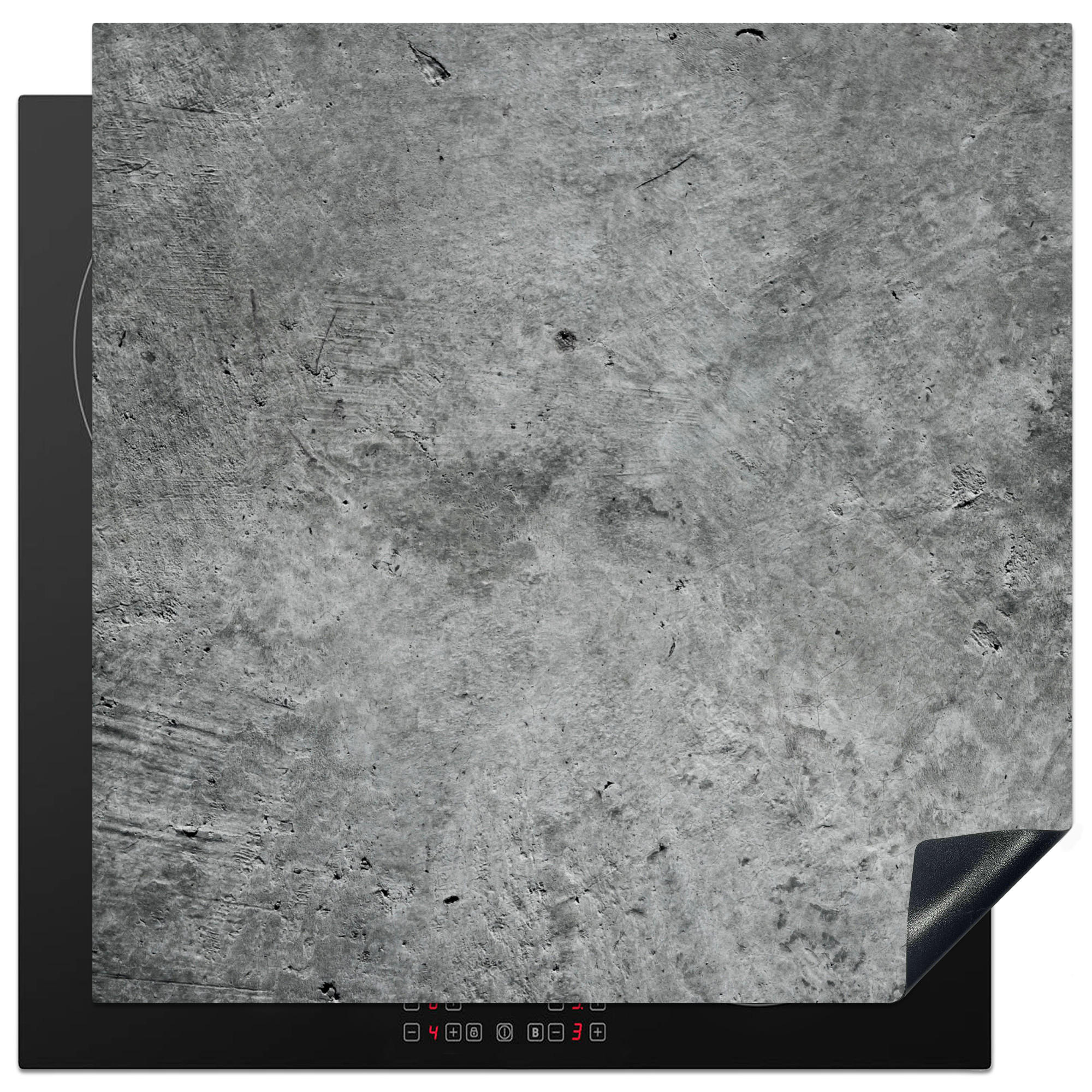 ZAŠČITA ZA INDUKCIJSKO PLOŠČO Beton 78x78 cm cm - siva, umetna masa (78/78/0.2cm) - MuchoWow