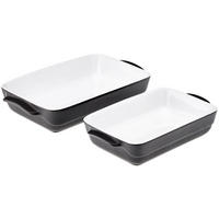 AUFLAUF & Servierform eckig 31 x 10 cm „Schiefer“ - Schieferfarben, Keramik (31/10/5cm) - Magu Cera