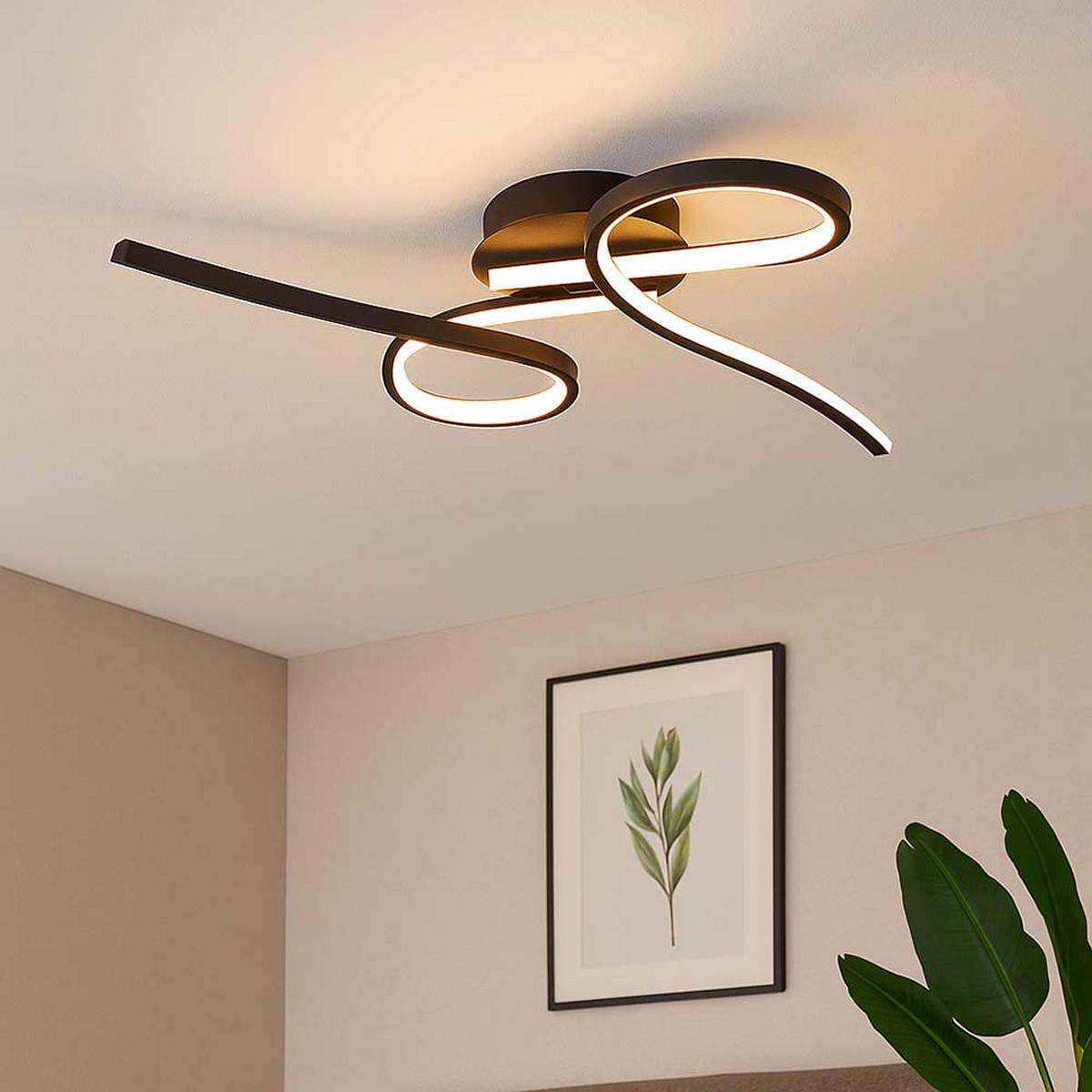 LED DECKENLEUCHTE Aluminium Schwarz - Schwarz, Metall (61/36/12cm)