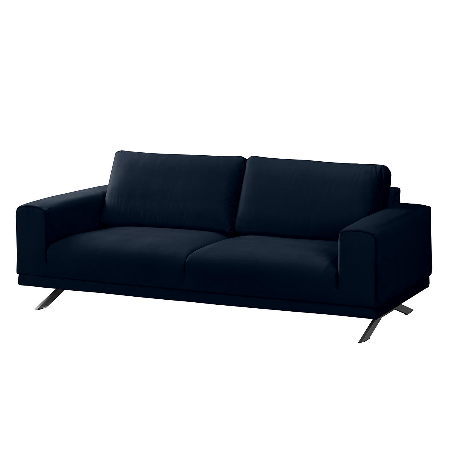 2,5-SITZER SOFA - Samt - Dunkelblau, Textil (216/81/89cm) - home24