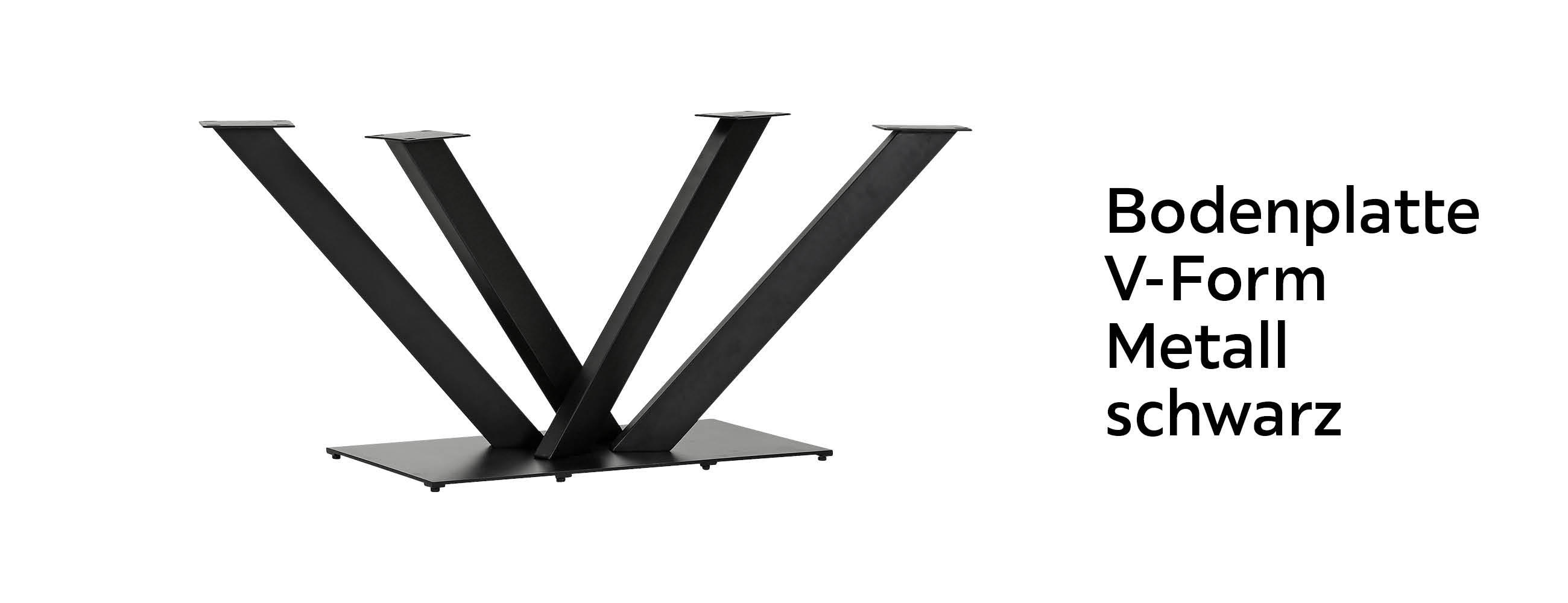 TIschgestell mit Bodenplatte in V-form metall schwarz