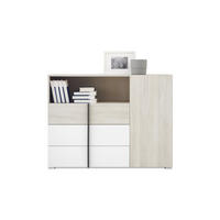 KINDERKOMMODE REMI 09 120 cm breit in Eichenweiß / Weiß Matt / Anthrazit - Eichefarben/Anthrazit, Holzwerkstoff (120/90/43cm) - Deine Möbel 24