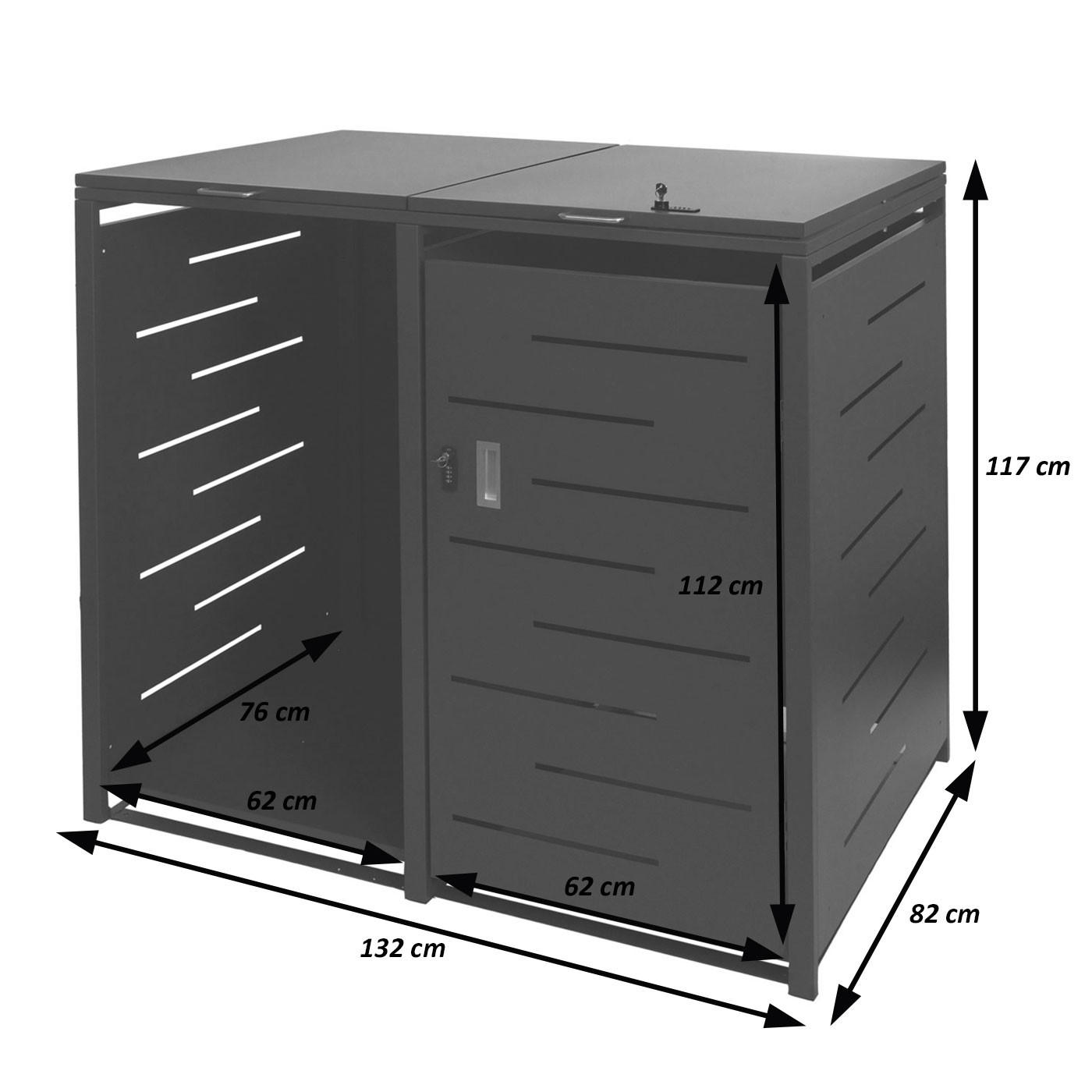 MÜLLTONNENVERKLEIDUNG Anthrazit - Anthrazit, Metall (132/117/82cm) - MCW