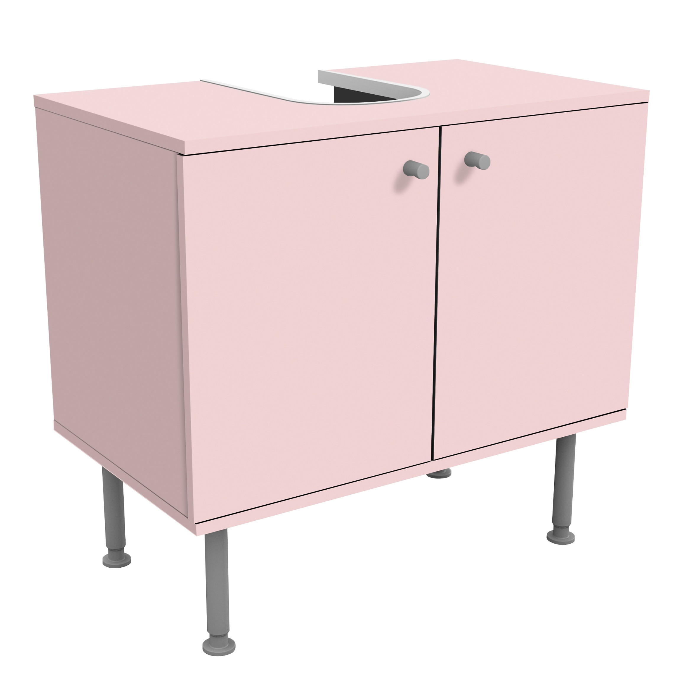 WASCHBECKENUNTERSCHRANK Colour Rose 60/55/35 cm - Rosa, Holzwerkstoff (60/55/35cm) - Bilderwelten