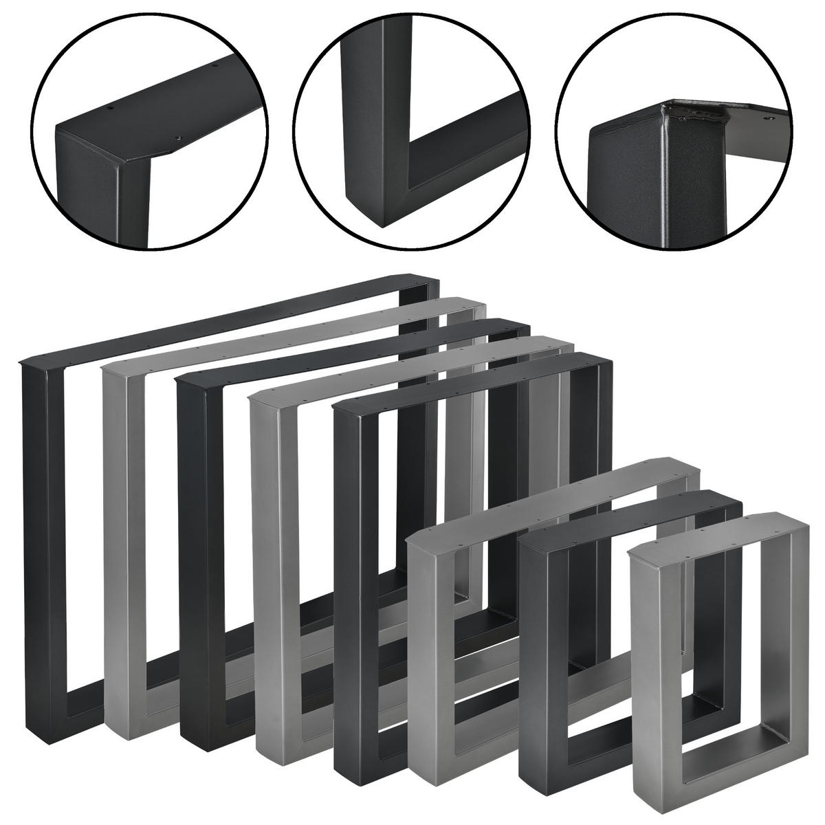 TISCHGESTELL-SET 2 TLG. Makers - Schwarz, Metall (64/40/8cm) - [en.casa]