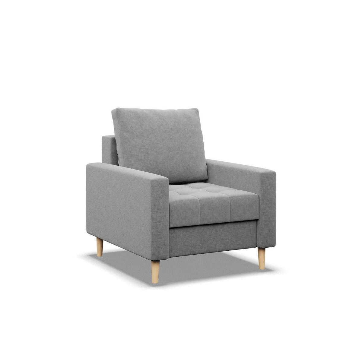 POLSTERSESSEL ELMA, BONELL, Grau - Grau, Textil (75/92/92cm) - Mebligo
