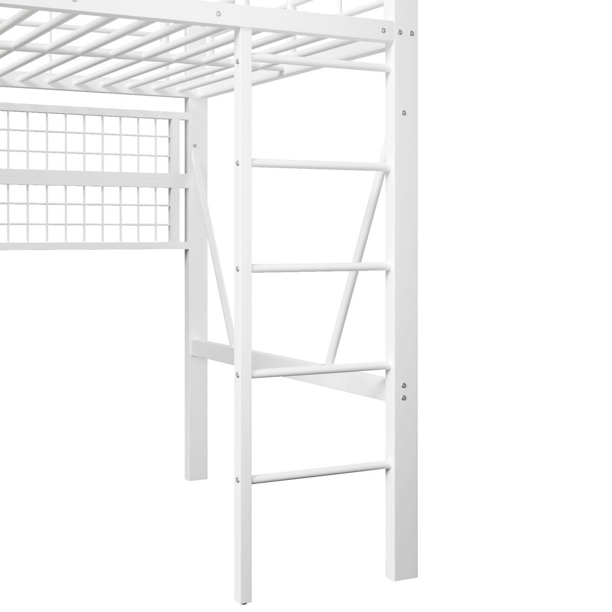 HOCHBETT aus Metall 140x200 cm in Weiß mit LED-Lichtleiste & Ablagefach - Weiß, Metall (140/200cm) - Modfu