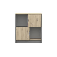 KINDERREGAL JUMI 80/91/40 cm in Grau/Eiche Artisan - Eiche Artisan/Grau, Holzwerkstoff (80/91/40cm) - Deine Möbel 24