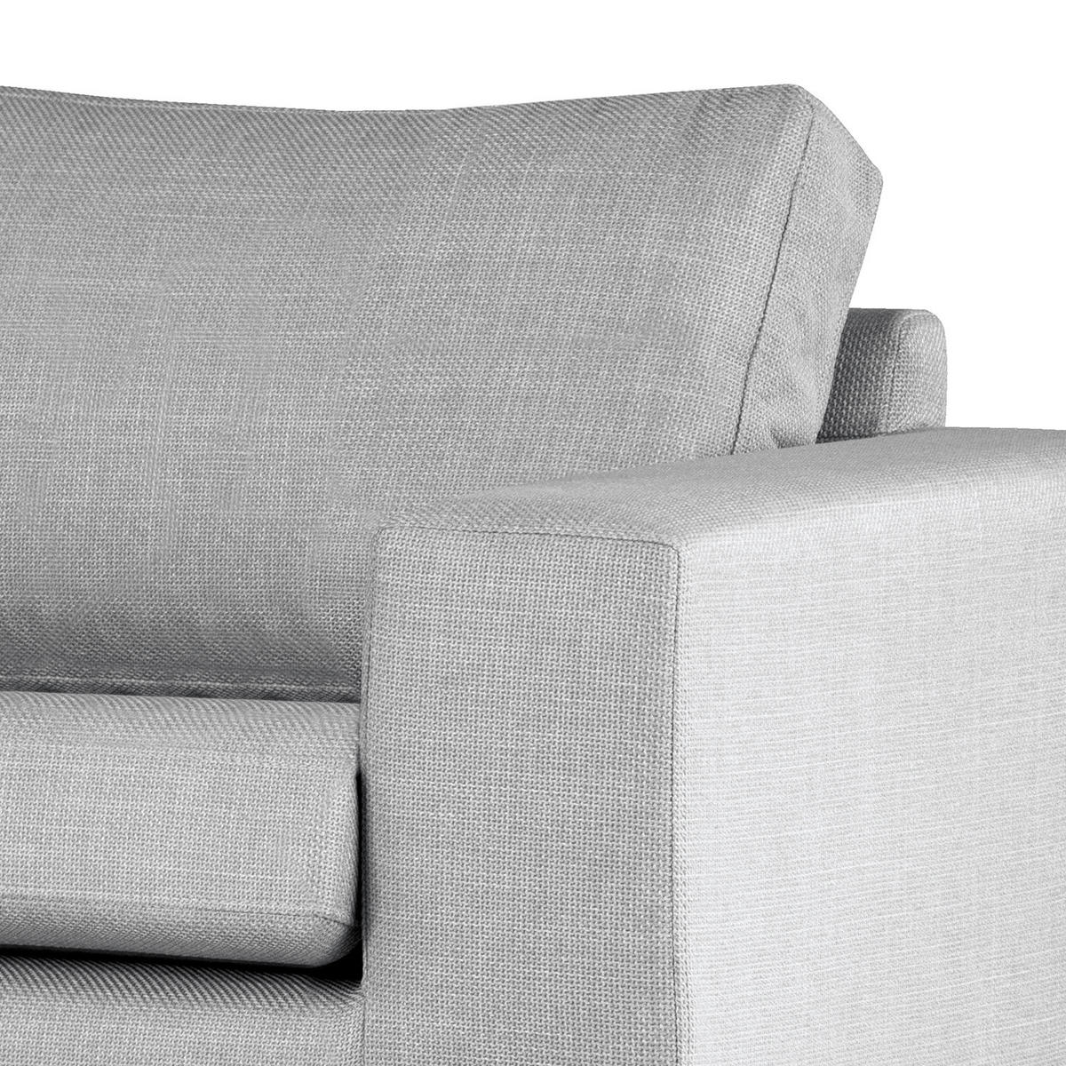 SESSEL - Eichefarben/Hellgrau, Eichenholz/Textil (122/81/88cm) - home24