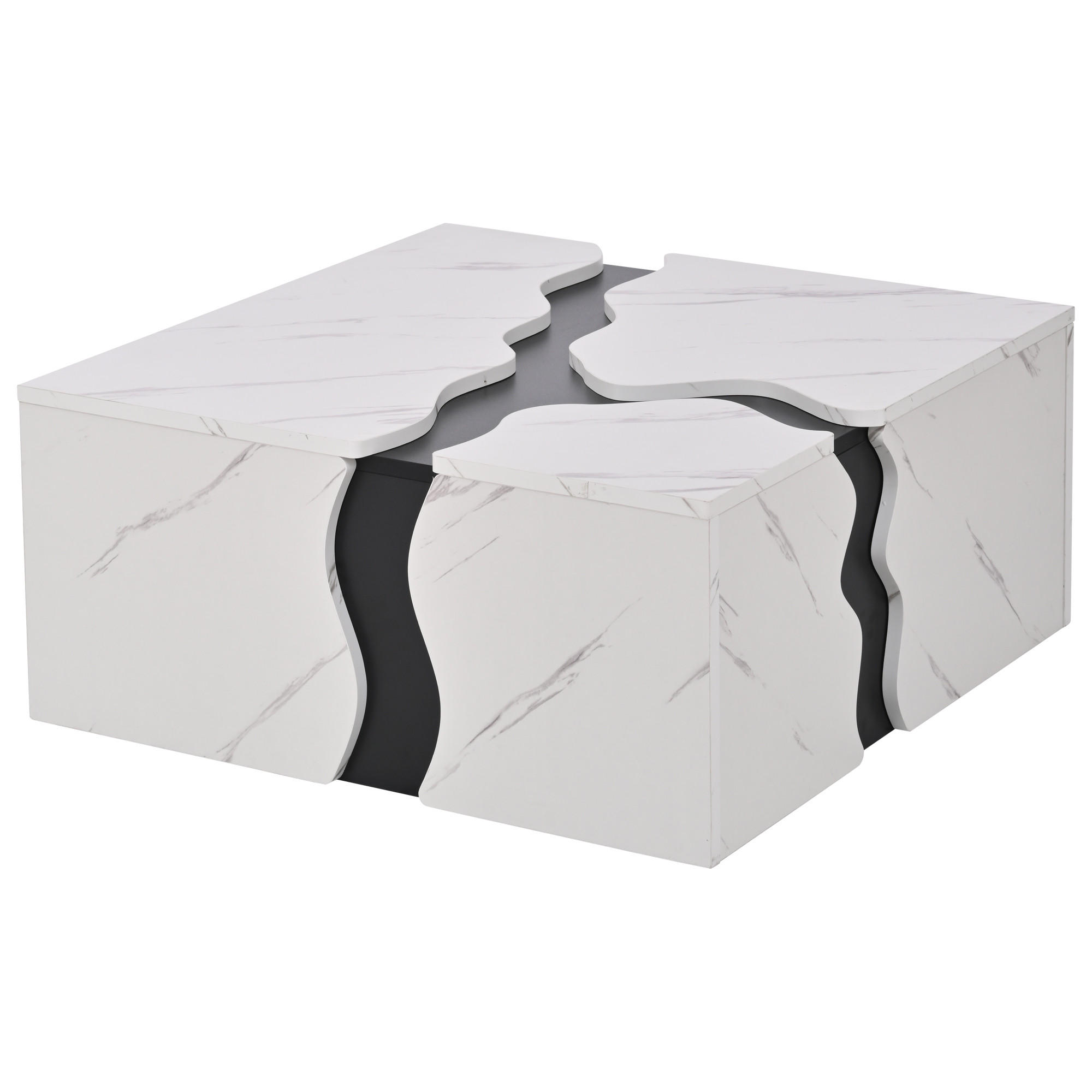 Pangivo Couchtisch Weiß 70x31x70 cm