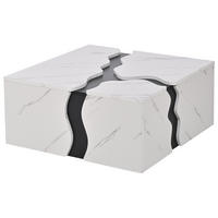 COUCHTISCH Weiß Marmoroptik mit Schublade 70/70/31 cm - Weiß, Holzwerkstoff (70/70/31cm) - PANGIVO