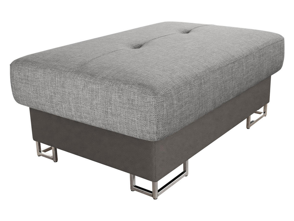POLSTERHOCKER Cotere - Dunkelgrau/Silberfarben, Holz/Metall (104/42/67cm) - MIRJAN24