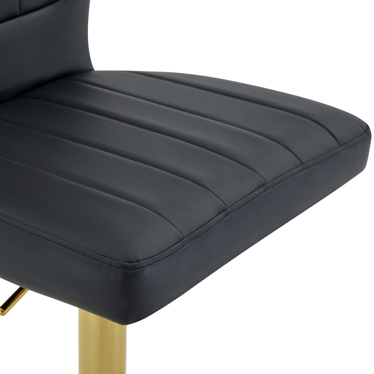 BARHOCKER 2er-Set Schwarz & Gold Höhenverstellbar 360° Drehbar mit Rückenlehne und Fußstütze - Goldfarben, Metall (52/93/45cm) - PANGIVO