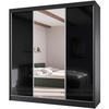 SCHWEBETÜRENSCHRANK Velis II 200/61/215 schwarz - Schwarz, Holzwerkstoff (200/215/61cm) - Beautysofa