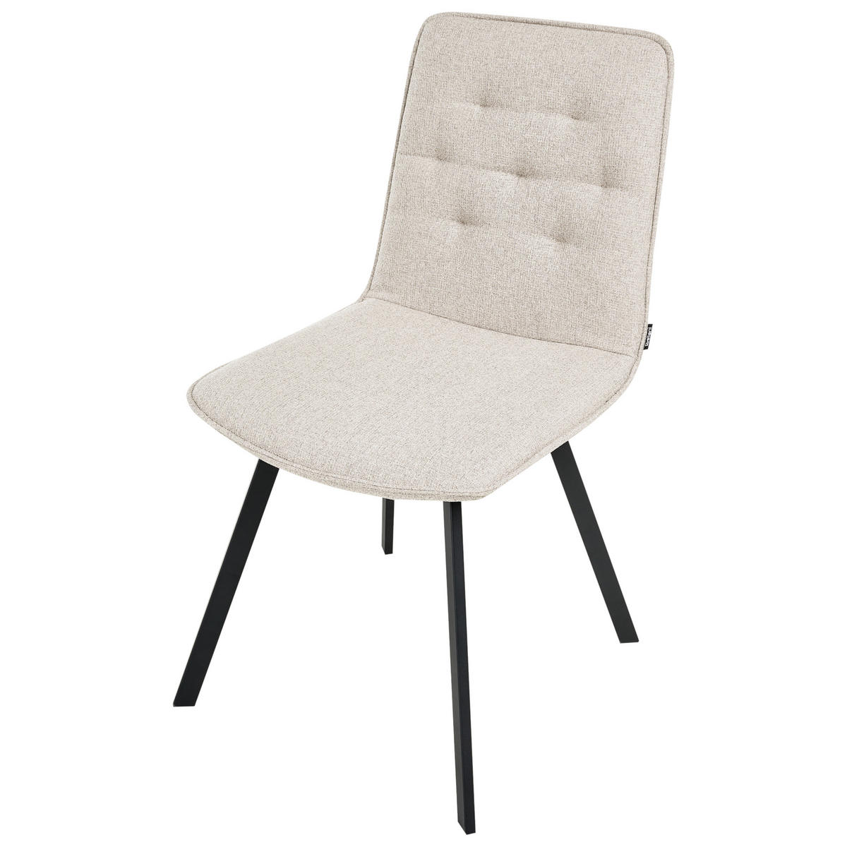 ESSZIMMERSTUHL 2er-Set Hellbeige Carver - Beige, Textil (47/89/58cm) - Beliani