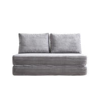 SCHLAFSOFA in Cord Hellgrau - Hellgrau, Textil (140/85/100cm) - Oxeza