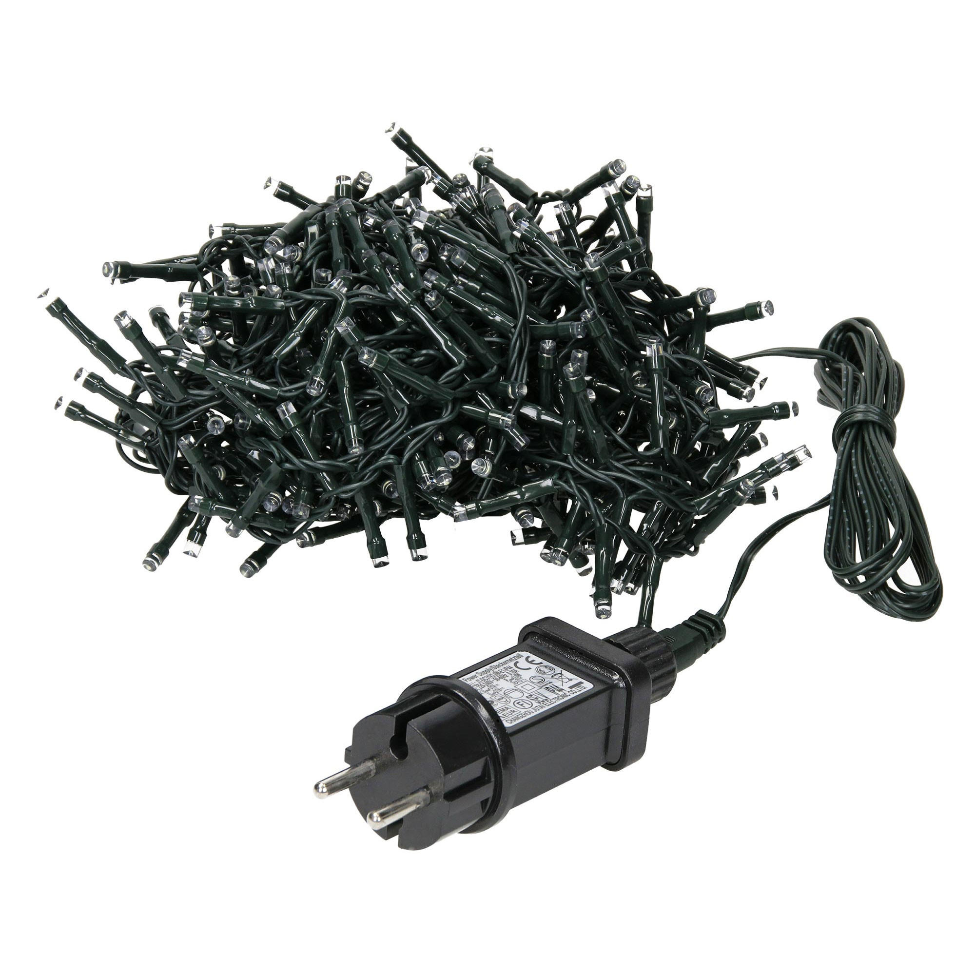 LICHTERKETTE Vorhang 600 cm mit 180 LED Kaltweiß - Grün, Kunststoff (600cm) - ECD-Germany