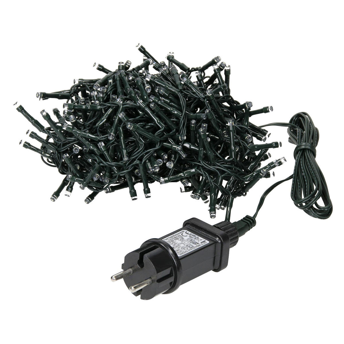 LICHTERKETTE Vorhang 600 cm mit 180 LED Kaltweiß - Grün, Kunststoff (600cm) - ECD-Germany