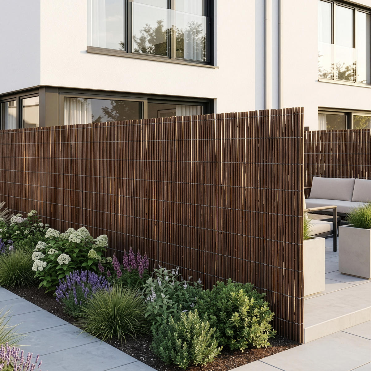WEIDENZAUN Hyssna - Dunkelbraun, Naturmaterialien (160cm) - casa.pro