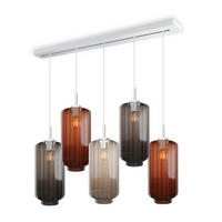 HÄNGELEUCHTE Velo 5-flammig Mehrfarbig Ø 18cm - Multicolor/Weiß, Glas (18/18/33cm) - s.luce