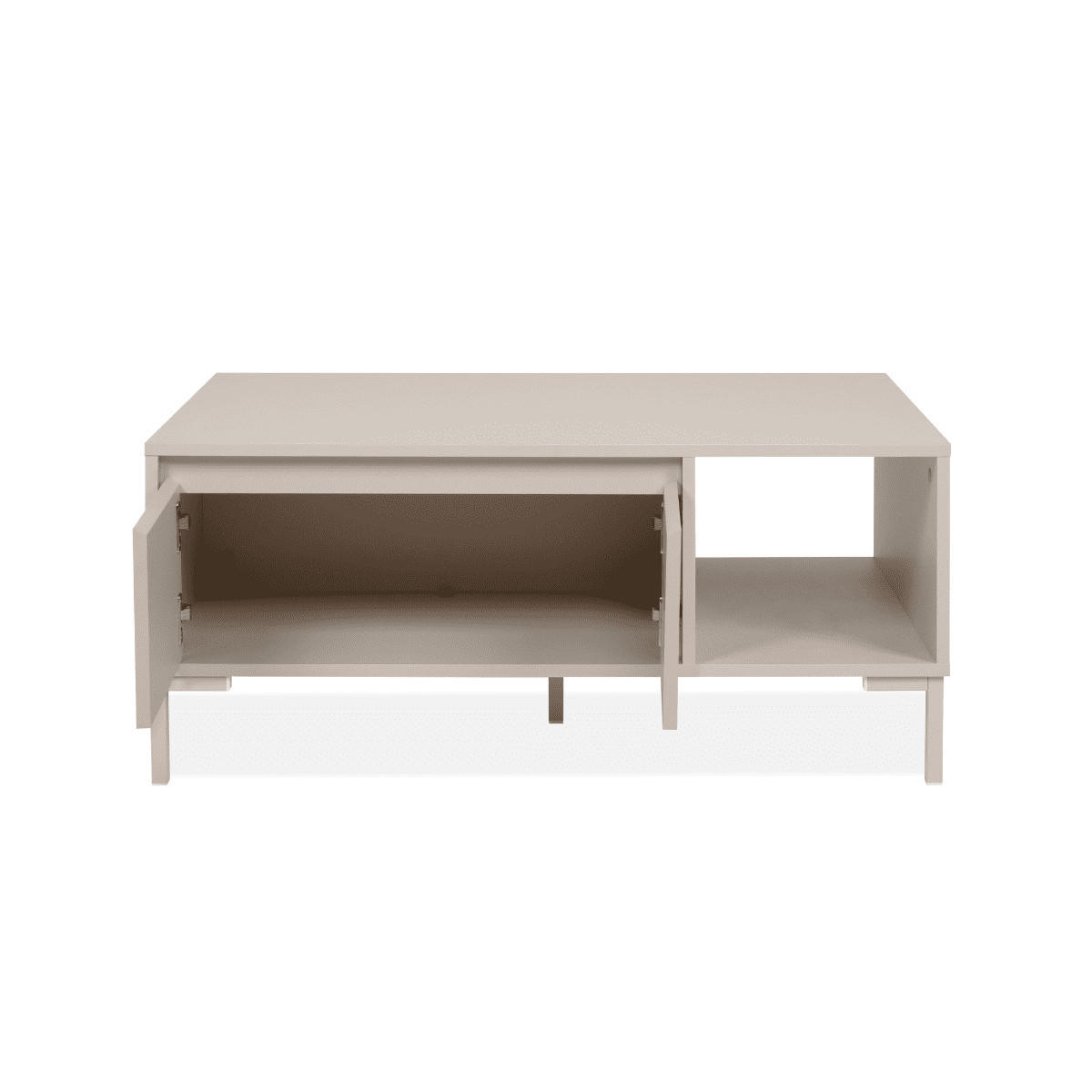 KONFERENČNÍ stolek se 2 dvířky a 1 výklenkem, barva kašmíru, délka 100 cm - NERIO - béžová, kompozitní dřevo (100/60/43cm) - Calicosy