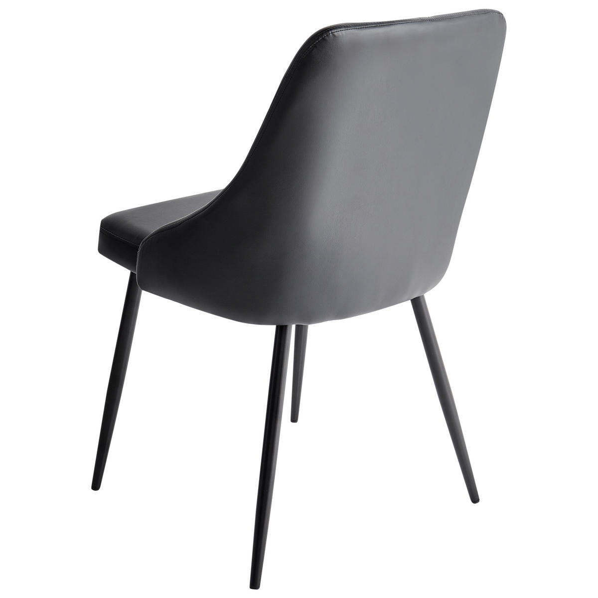 ÉTKEZŐSZÉK 2 darabos Szett Műbőr Fekete Valerie - fekete, textil/fém (54/84/46cm) - Beliani