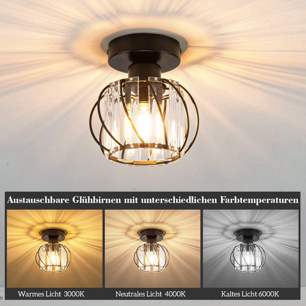 Thumbnail - Nettlife Deckenleuchte, Schwarz, Metall, 16x15x15 cm, Lampen & Leuchten, Innenbeleuchtung, Deckenleuchten
