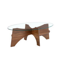 COUCHTISCH 104.9/60 cm Transparent/Nussbaum aus MDF und Sicherheitsglas mit Ablage - Nussbaumfarben, Holzwerkstoff (104.9/60/35.6cm) - OKMYHOME
