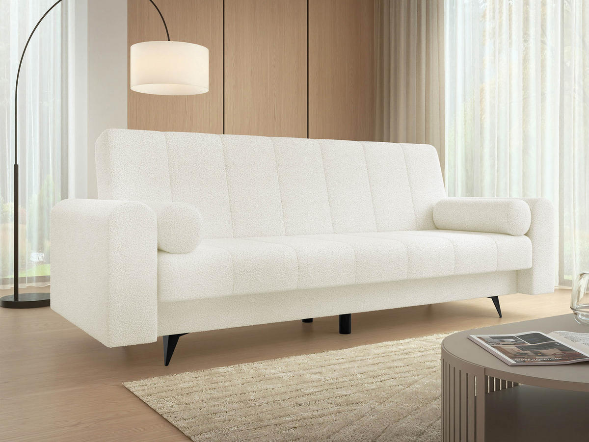 SCHLAFSOFA Zuri - Creme/Schwarz, Holz/Textil (240/93/91cm) - MIRJAN24