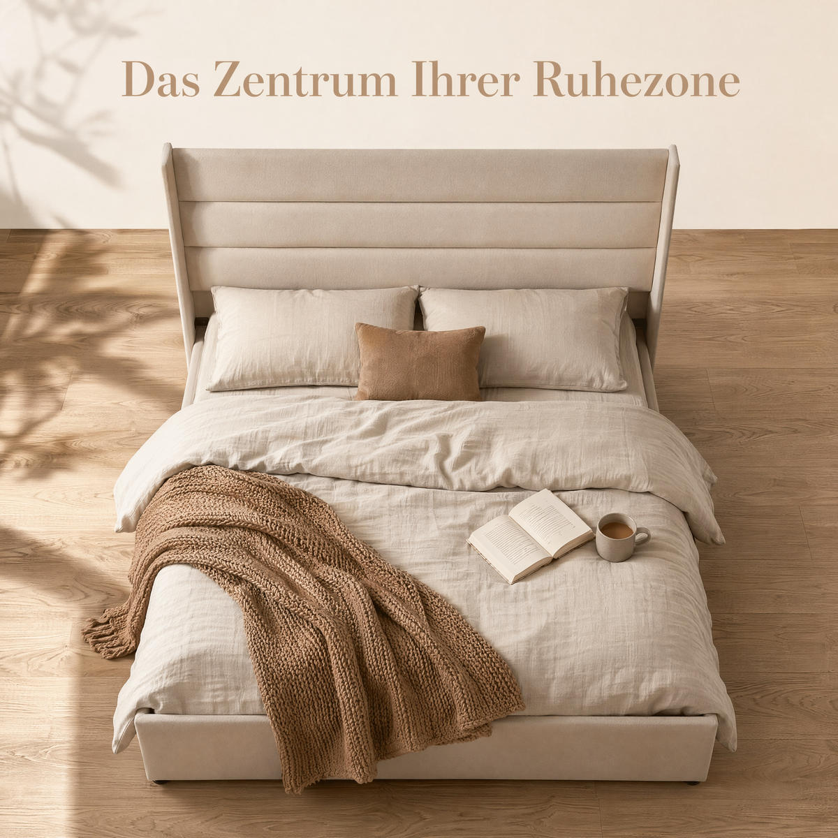 POLSTERBETT BEIGE 160x200cm, Hydraulischer Stauraum, Modernes Design - Beige, Holz/Kunststoff (160/200cm) - SHOPENTRA