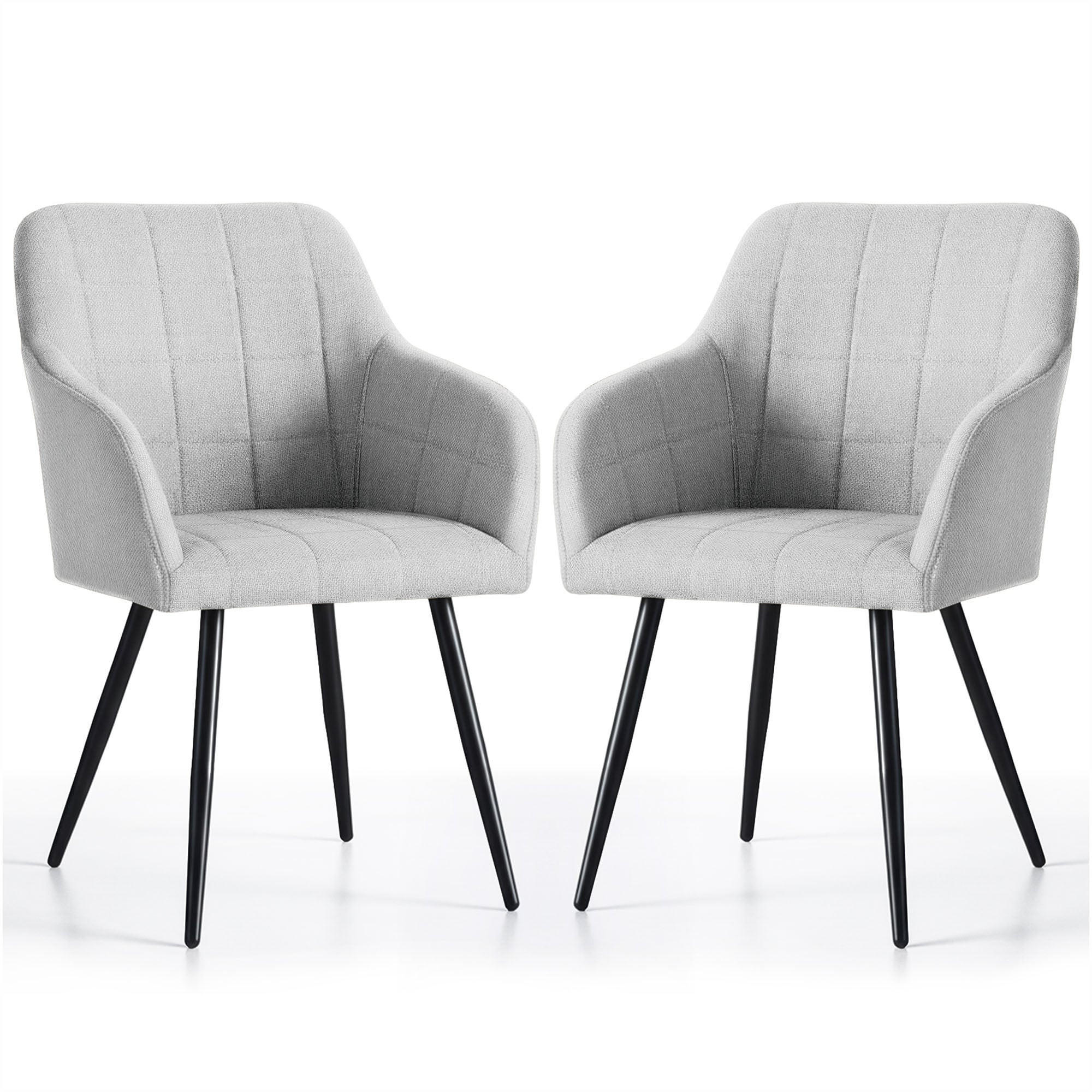 POLSTERSTUHL 2er Set, Metallbeine Grau, Schwarz 54/82/58 - Schwarz/Grau, Textil (54/82/58cm) - RAUMHIRSCH FURNITURE