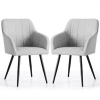 POLSTERSTUHL 2er Set, Metallbeine Grau, Schwarz 54/82/58 - Schwarz/Grau, Textil (54/82/58cm) - RAUMHIRSCH FURNITURE