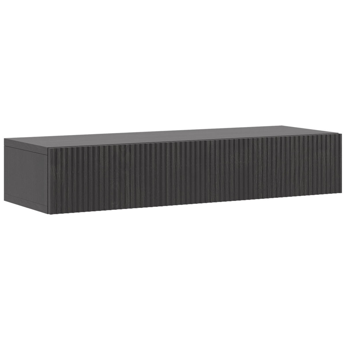 HÄNGEKONSOLE Nolie Holzoptik Esche Schwarz mit Schublade 90 cm - Schwarz, Holzwerkstoff (90/17/35.6cm) - Selsey