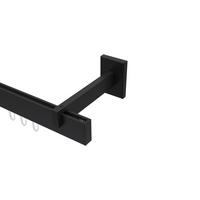 INNENLAUF-GARDINENSTANGEN-SET Smartline Paxo 240 cm (geteilt in 2 x 120 cm), 1-läufig, 14x35 mm Schwarz - Schwarz, Metall (240cm) - INTERDECO