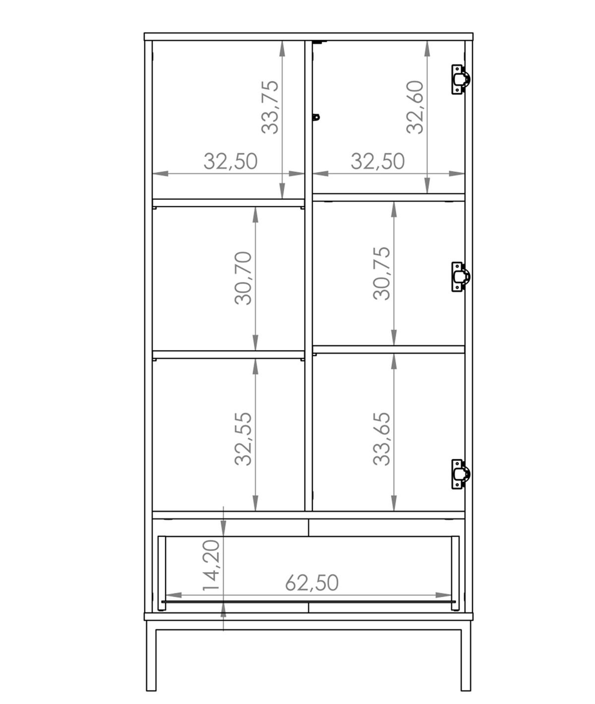 REGAL Queba 1T 1S Hellbraun 70/140/41 cm – Regal Holzoptik Wohnzimmer - Hellbraun/Schwarz, Holzwerkstoff (70/140/41cm) - AX Living