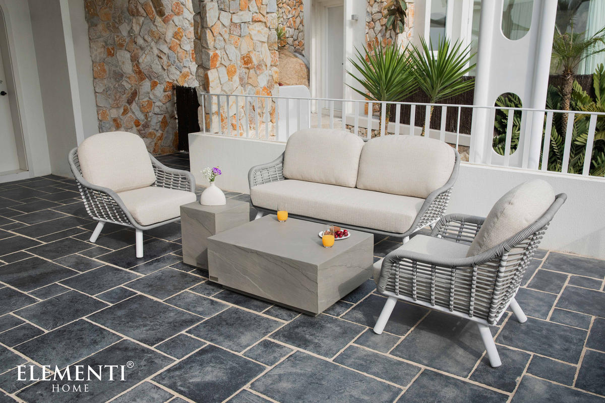 COUCHTISCH COLORADO aus GF-Beton Rechteck, Wetterbeständig, 86x66x36 cm - Grau, Naturmaterialien (86/66/36cm) - Elementi