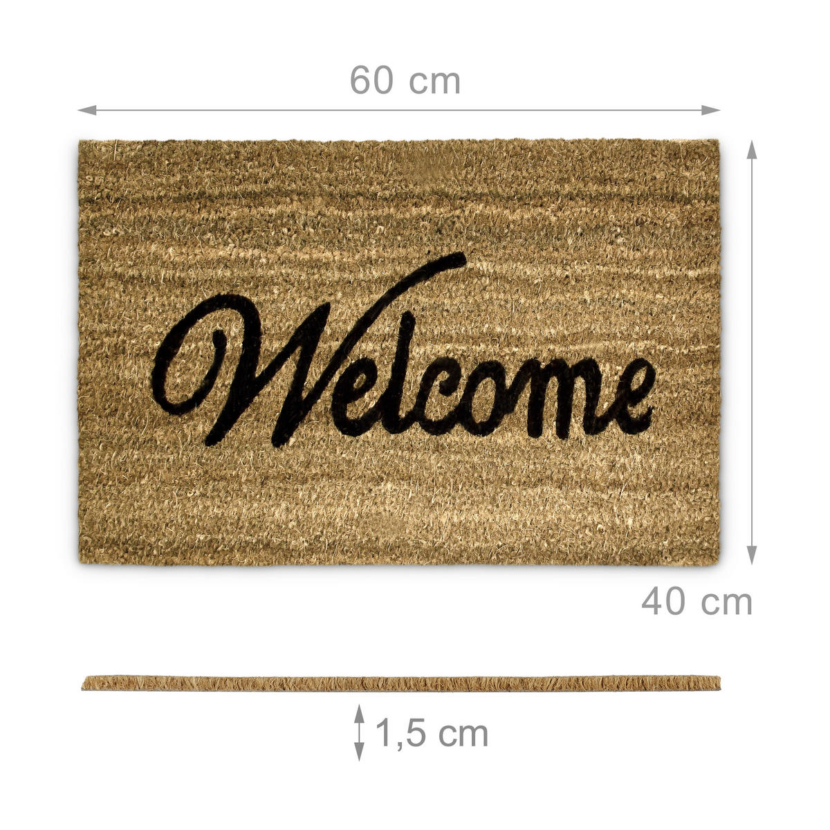 FUSSABTRETER - Hellbraun, Textil (60/40cm) - Relaxdays