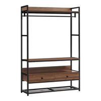 GARDEROBENSTÄNDER Isen - Walnussfarben, Metall (120/180/40cm) - [en.casa]