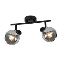 STRAHLER Cottbus 2-flammig 30.3/11/19.5 cm - Schwarz, Metall (30.3/11/19.5cm) - Nettlife