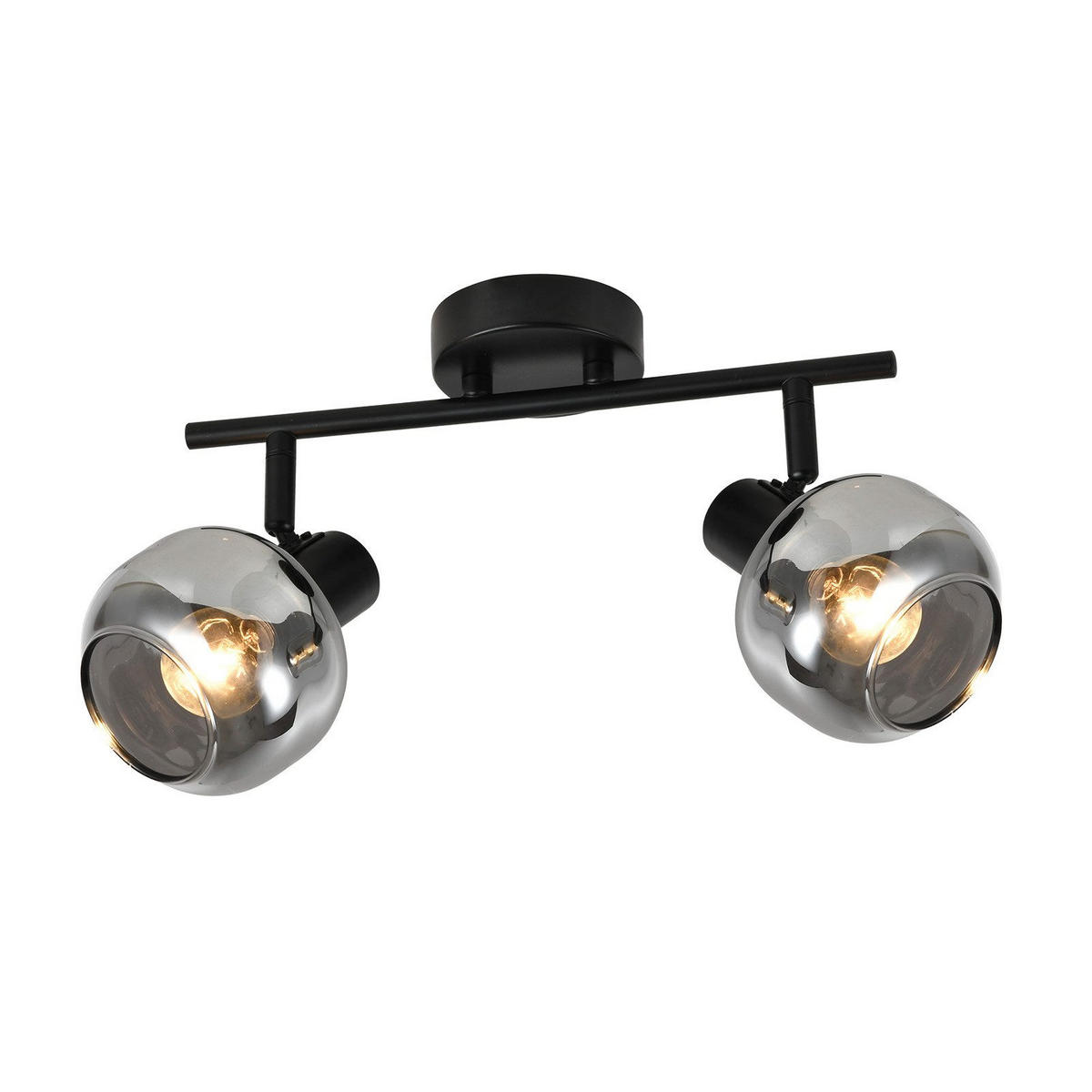 STRAHLER Cottbus 2-flammig 30.3/11/19.5 cm - Schwarz, Metall (30.3/11/19.5cm) - Nettlife