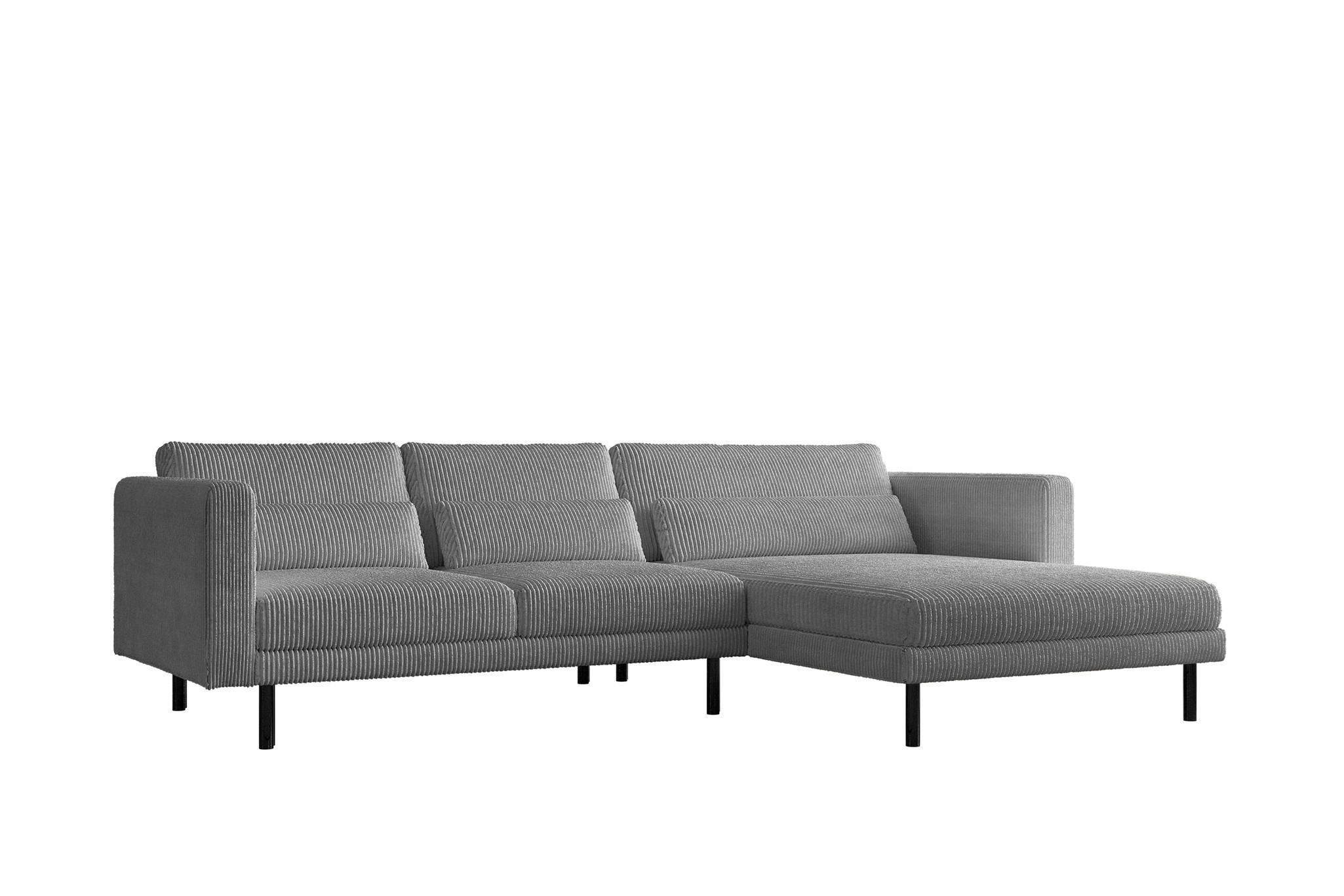 ECKSOFA Agada In Poso - Grau, Holzwerkstoff/Textil (281/174cm) - Fun Möbel